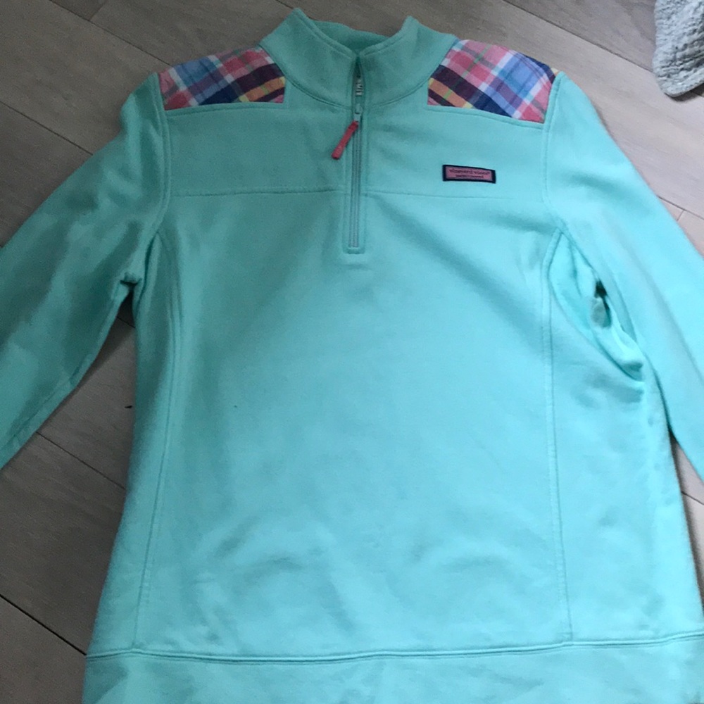 Light turquoise quarter zip